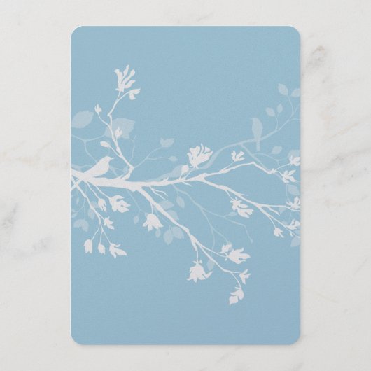 白い青い鳥の枝結婚のメニュー メニュー (裏面)