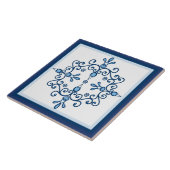 白い青と白の鳥 タイル (側面)