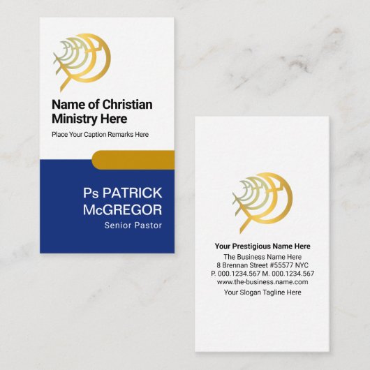 白い青のレイヤーパストラル 名刺 (正面/裏面)