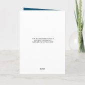 白い青の花メリークリスマスフォトカード カード (裏面)