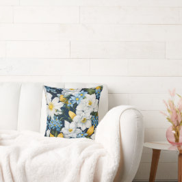 白い青の花 クッション