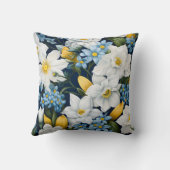 白い青の花 クッション (裏面)