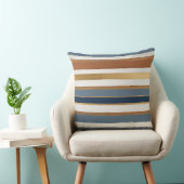 白い青の金ゴールドと銅の水平ストライプ クッション (椅子)