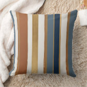 白い青の金ゴールドと銅ストライプの クッション (ブランケット)