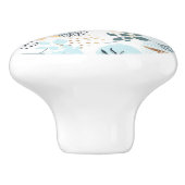 白い青の金ゴールドの植物葉のパターン セラミックノブ (側面)