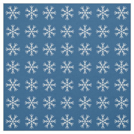 白い青の雪片 ファブリック
