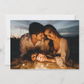 白い青葉色の写真のオ結婚バル セーブザデート (裏面)