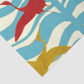 白い青飛んでいるい海の波に赤い黄色のクレーン 薄葉紙 (詳細)