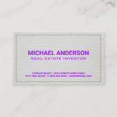 白い革のステッチが見える |建物アイコン 名刺 (裏面)