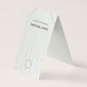 白い革のテクスチャぶら下がったのネックレスディスプレイ 名刺 (裏面)