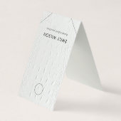 白い革のテクスチャぶら下がったのネックレスディスプレイ 名刺 (正面)