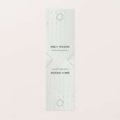 白い革のテクスチャぶら下がったのネックレスディスプレイ 名刺 (外部フラット)