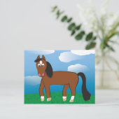 白い靴下の漫画の馬湾 ポストカード (スタンド正面)