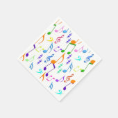 白い音符 スタンダードカクテルナプキン (角)