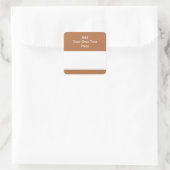 白い領域と文字で茶色。 スクエアシール (バッグ)