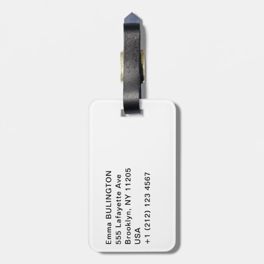 白い顔のカプチンモンキー用プラビダ ラゲッジタグ (裏面縦)