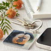 白い顔のサキ キーホルダー (正面右)