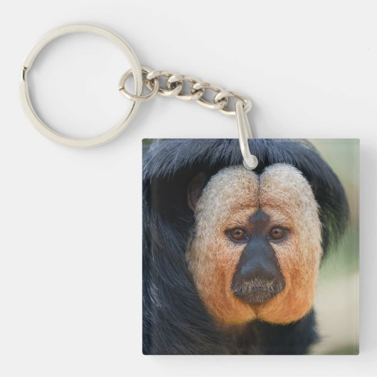 白い顔のサキ キーホルダー (正面)