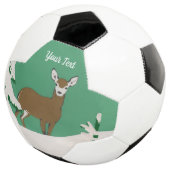 白い顔の女性茶色の鹿の松の木の雪グリーン サッカーボール (3/4)
