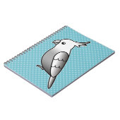 白い顔の漫画のオウム ノートブック (左側)