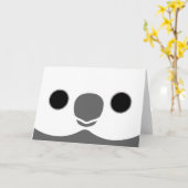 白い顔の男性のコッカティエルの顔 カード (黄色い花)
