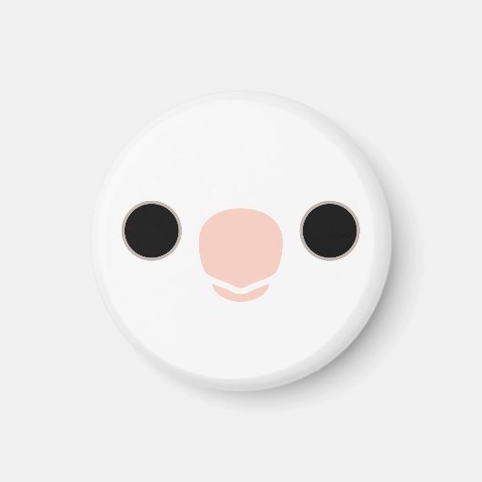 白い顔の顔 マグネット (正面)