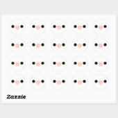 白い顔の顔 ラウンドシール (シート)