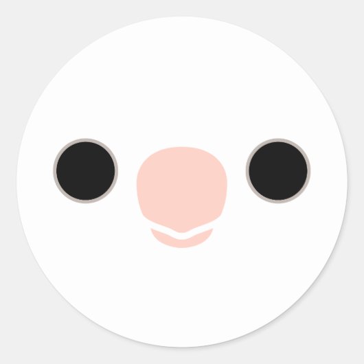 白い顔の顔 ラウンドシール (正面)