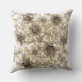 白い風変わり上に白い花びら クッション (裏面)