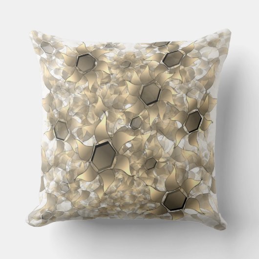 白い風変わり上に白い花びら クッション (正面)