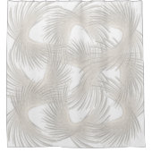 白い飛んでいる羽 シャワーカーテン (正面)