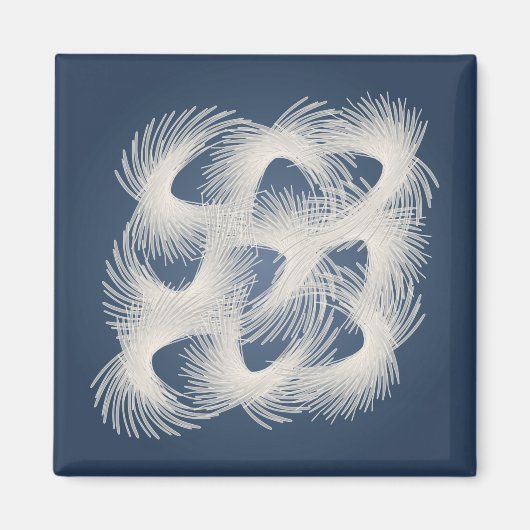 白い飛んでいる羽 マグネット (正面)