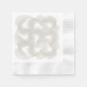 白い飛んでいる羽 縁ありカクテルナプキン (正面)