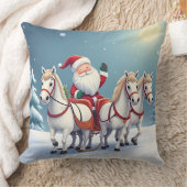 白い馬が引くサンタ|過去記事 クッション (ブランケット)