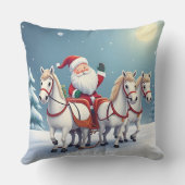 白い馬が引くサンタ|過去記事 クッション (裏面)