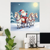 白い馬が引くサンタ|過去記事 ポスター (ホームオフィス)