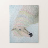 白い馬とパステルヘア ジグソーパズル (縦)