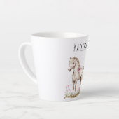 白い馬と花 カフェラテマグ (左アングル)