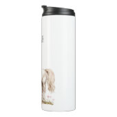 白い馬と花 タンブラー (回転右)