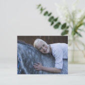 白い馬に乗った少女の肖像 ポストカード (スタンド正面)