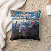 白い馬に乗るカップルWassily Kandinsky クッション (ブランケット)