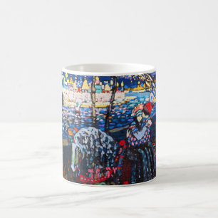 白い馬に乗るカップルWassily Kandinsky コーヒーマグカップ