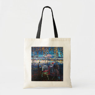 白い馬に乗るカップルWassily Kandinsky トートバッグ