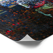 白い馬に乗るカップルWassily Kandinsky ポスター (角)