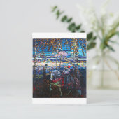 白い馬に乗るカップルWassily Kandinsky ポストカード (スタンド正面)