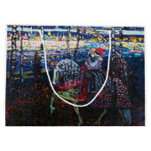 白い馬に乗るカップルWassily Kandinsky ラージペーパーバッグ (裏面)