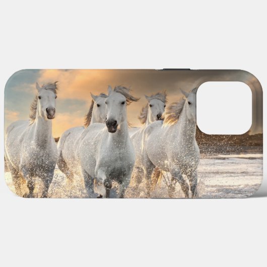 白い馬のケース – メイトiPhoneケース Case-Mate iPhoneケース (裏面 (横))