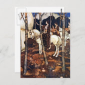 白い馬のメイデンズバーチカルハガキ ポストカード (正面/裏面)