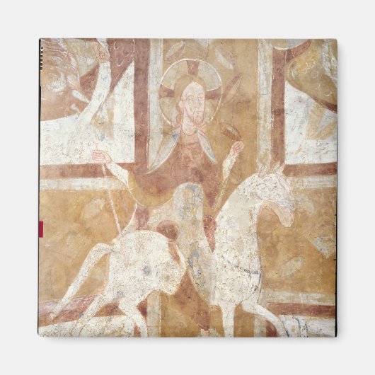 白い馬の上のキリスト マグネット (正面)