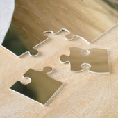 白い馬の女の子の風あなたの金髪で難しい ジグソーパズル (側面)